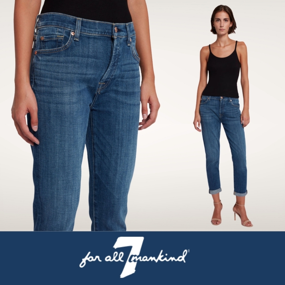 7 For All Mankind Josefina Broken Twill Vanity Blue Womens Jeans Size 31 Stretch
